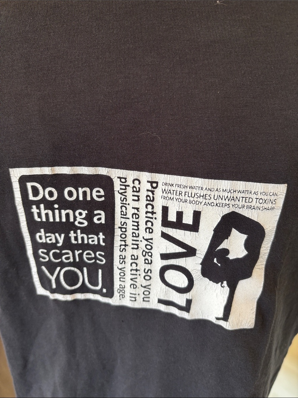 VTG Lululemon Athletica Black Graphic Tee w/ White Manifesto Print HTF RARE FIND